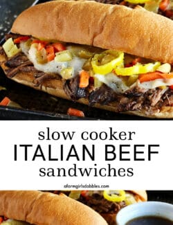 Pinterest image for slow cooker Italian beef