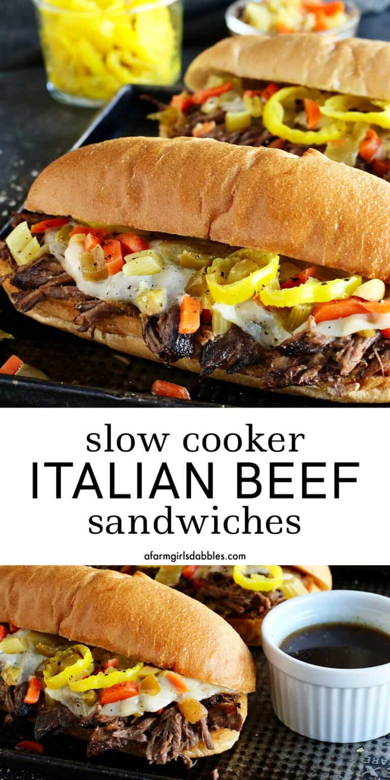 Slow Cooker Italian Beef l A Farmgirl's Dabbles