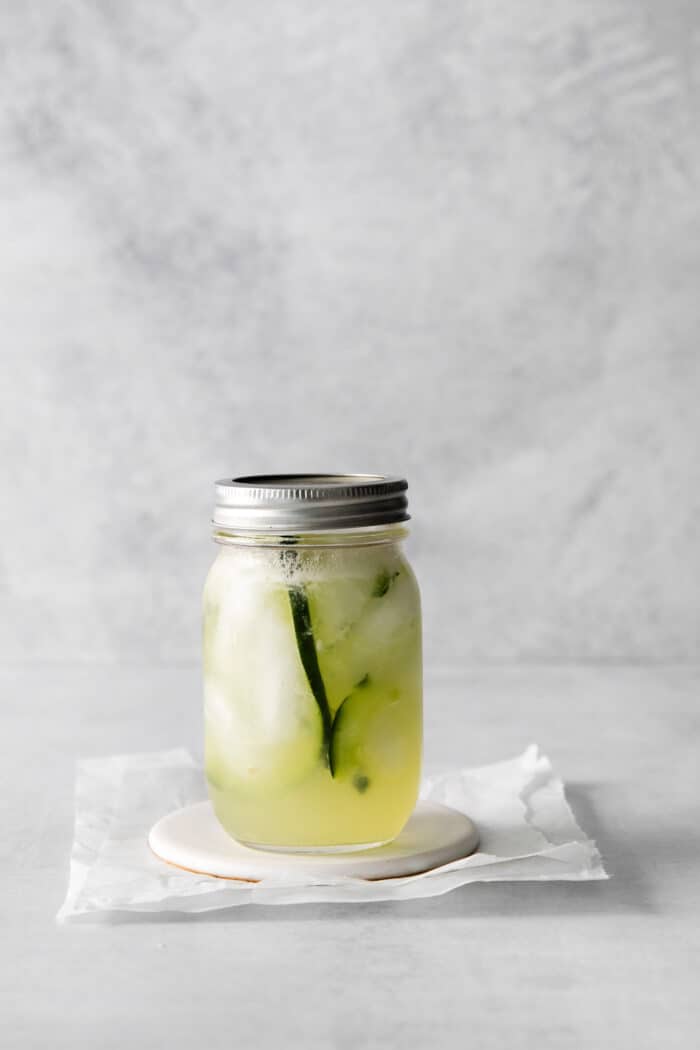 Spicy margarita mix in a mason jar