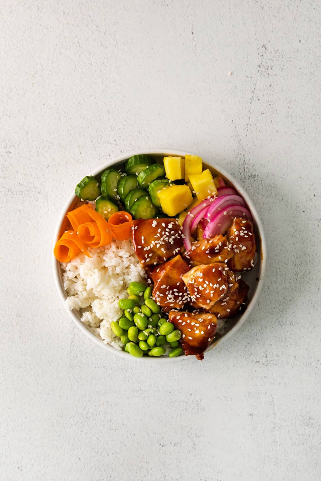 Easy Teriyaki Chicken Poke Bowls l A Farmgirl's Dabbles