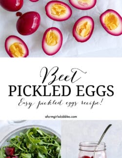 Pinterest image for beet pickled eggs