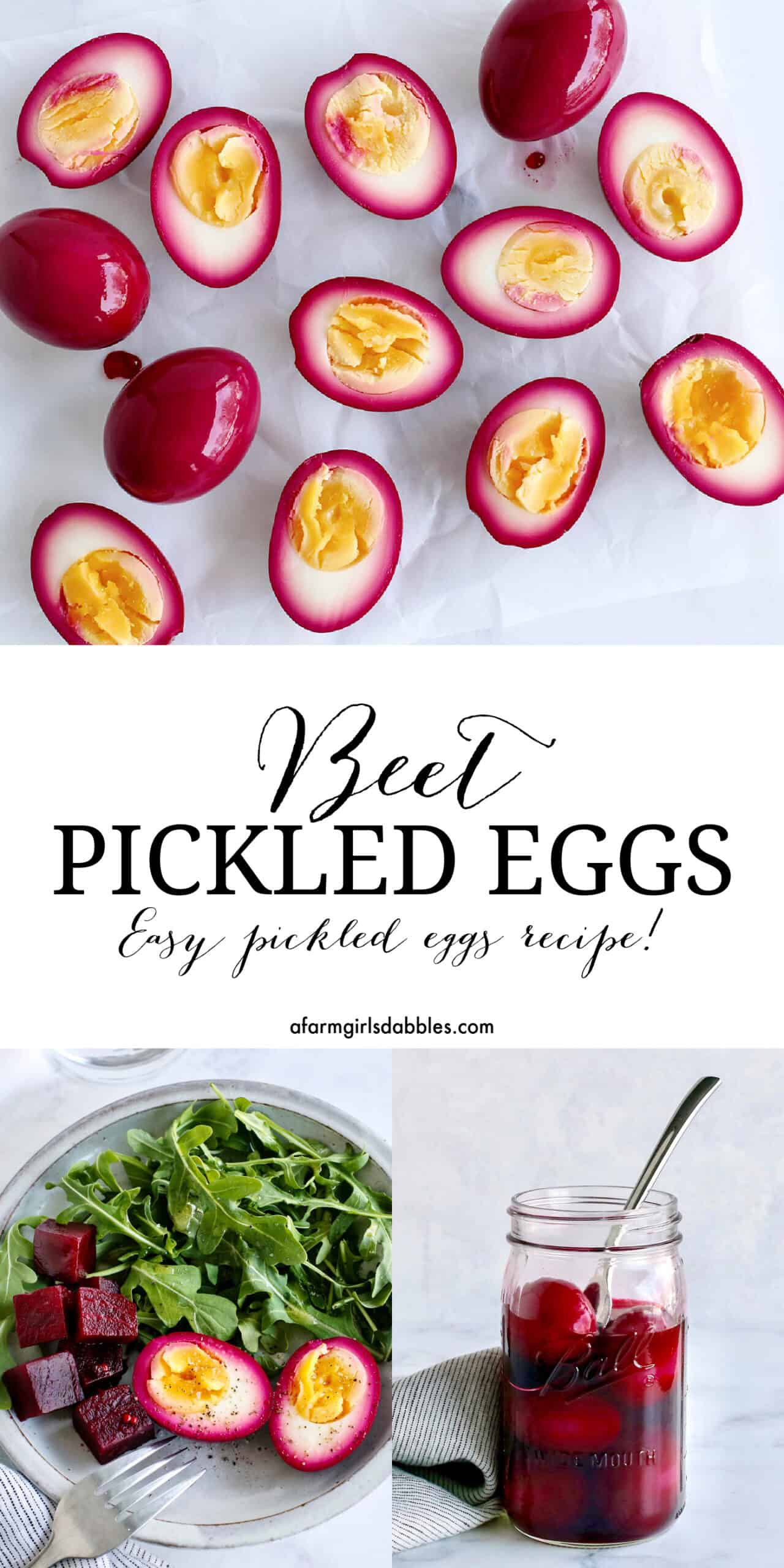 Pinterest image for beet pickled eggs
