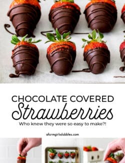 Pinterest image for chocolate covered strawberries