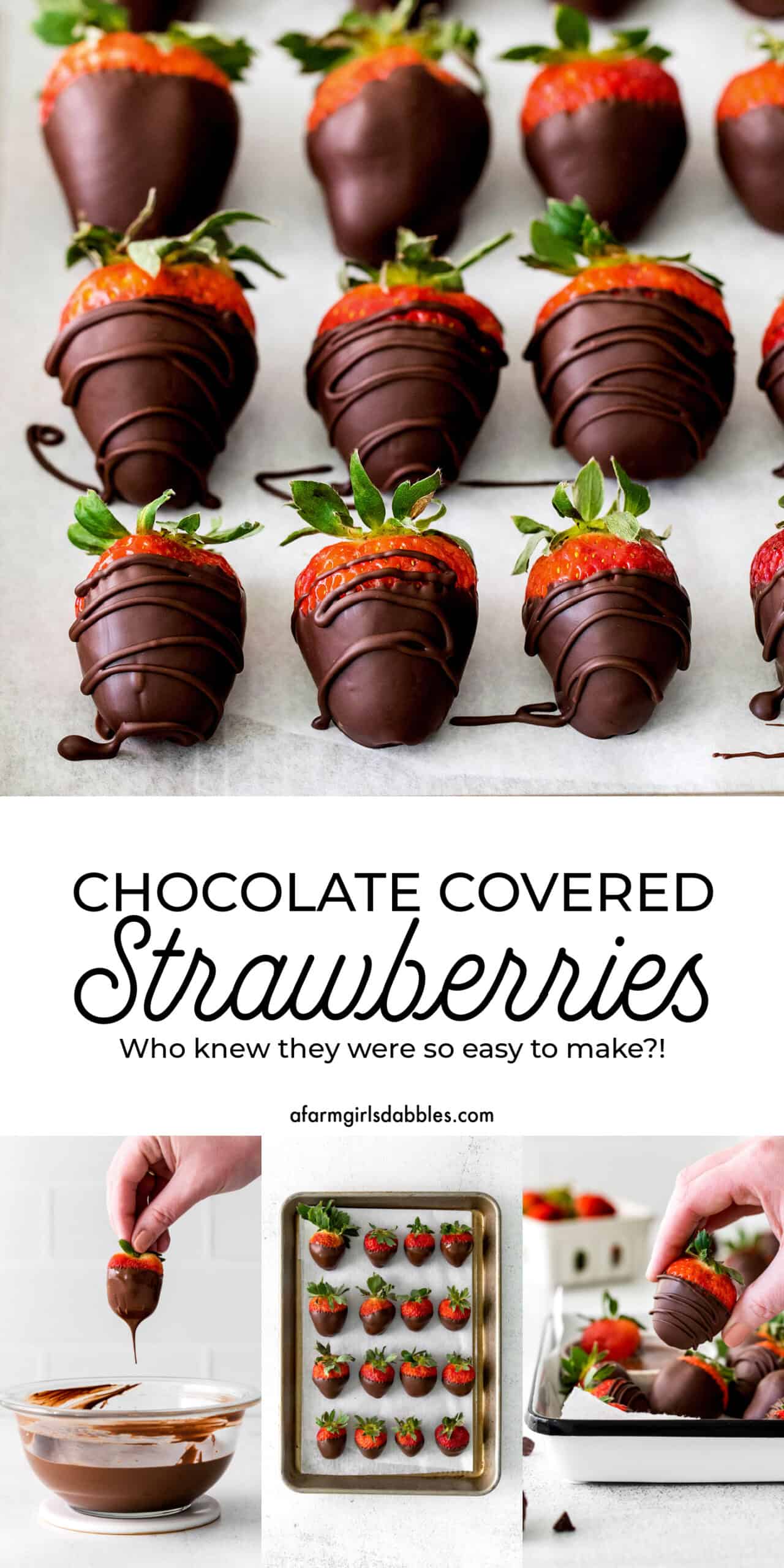 Pinterest image for chocolate covered strawberries