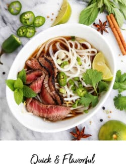 Pinterest image for beef pho