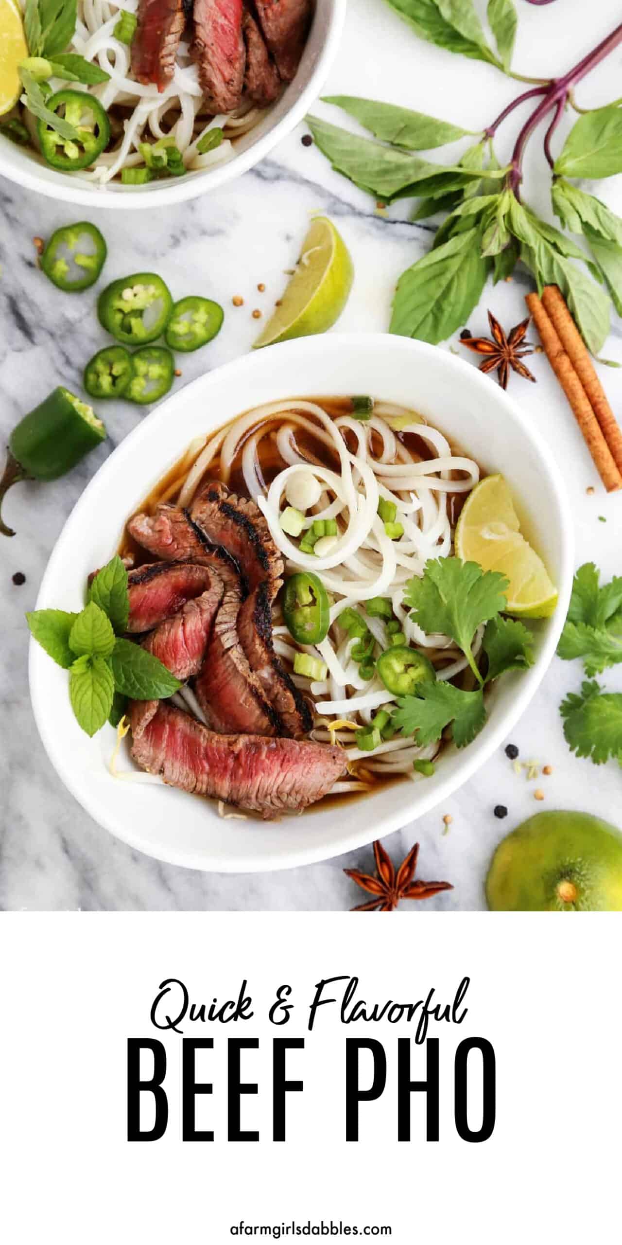 Pinterest image for beef pho
