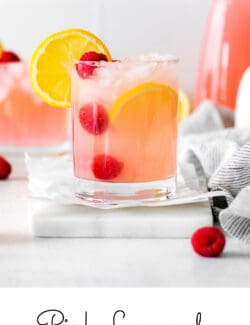 Pinterest image for pink lemonade margarita