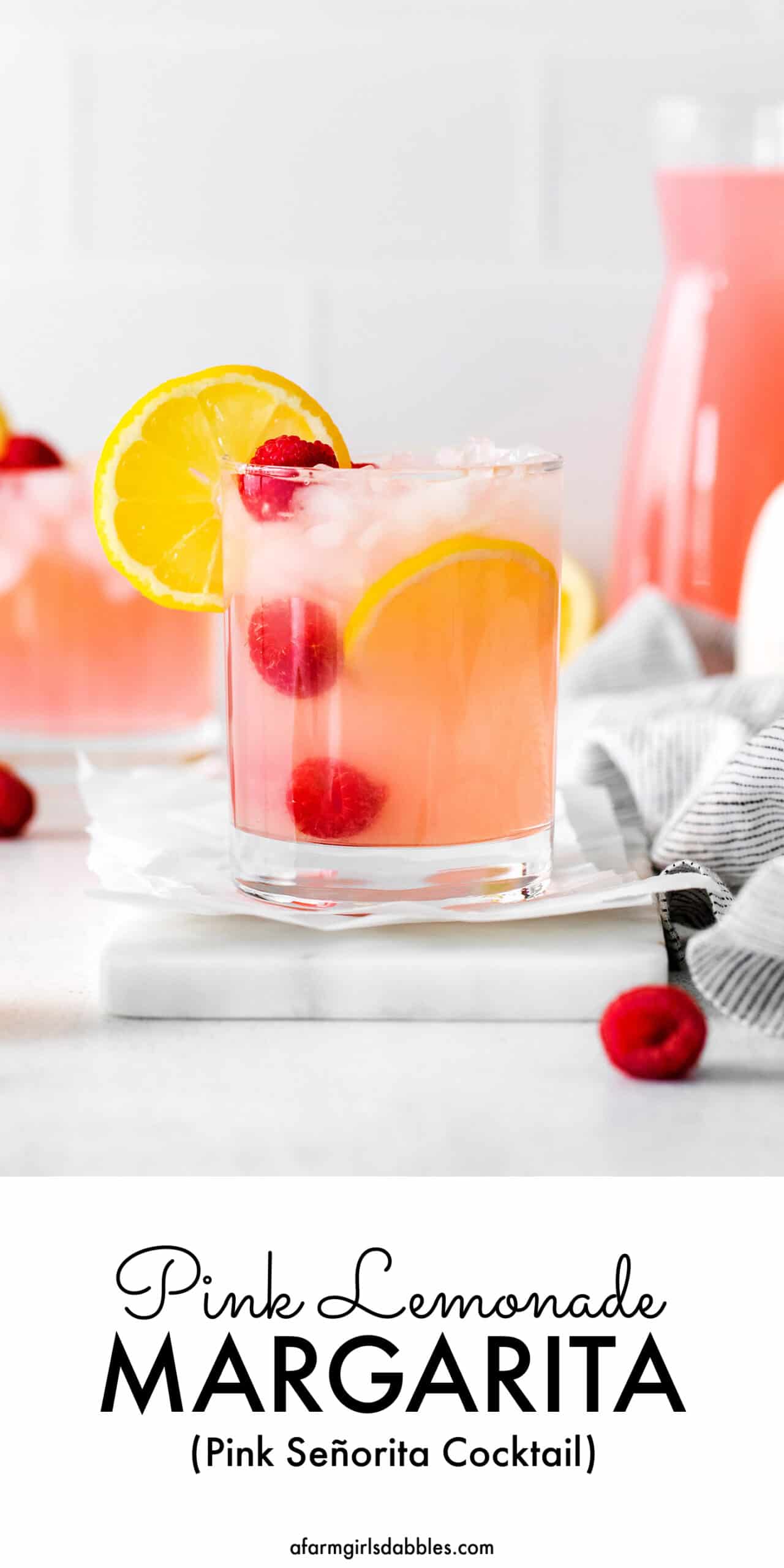 Pinterest image for pink lemonade margarita