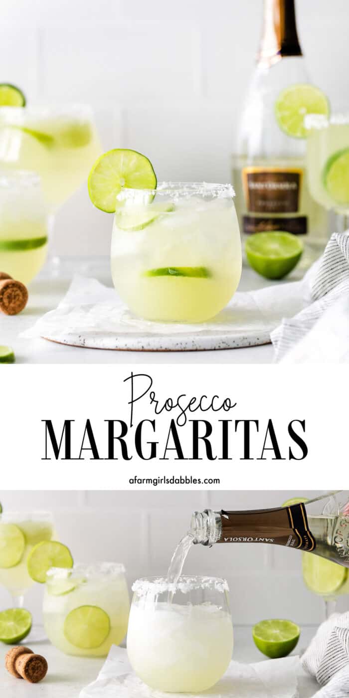 Pinterest image for prosecco margaritas