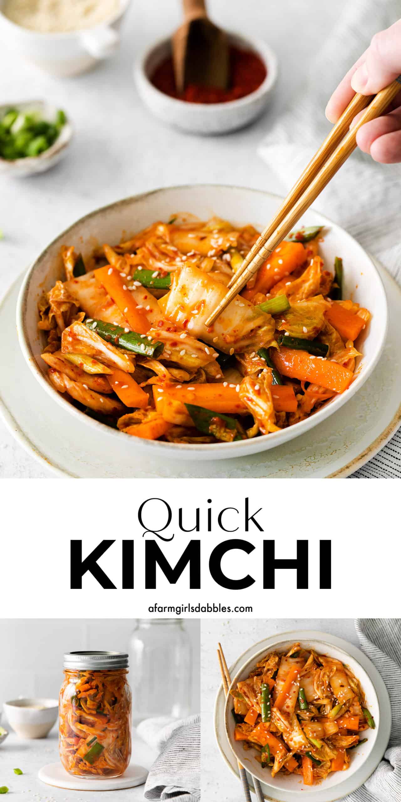 Pinterest image for quick kimchi