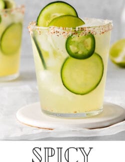 Pinterest image for spicy cucumber margarita