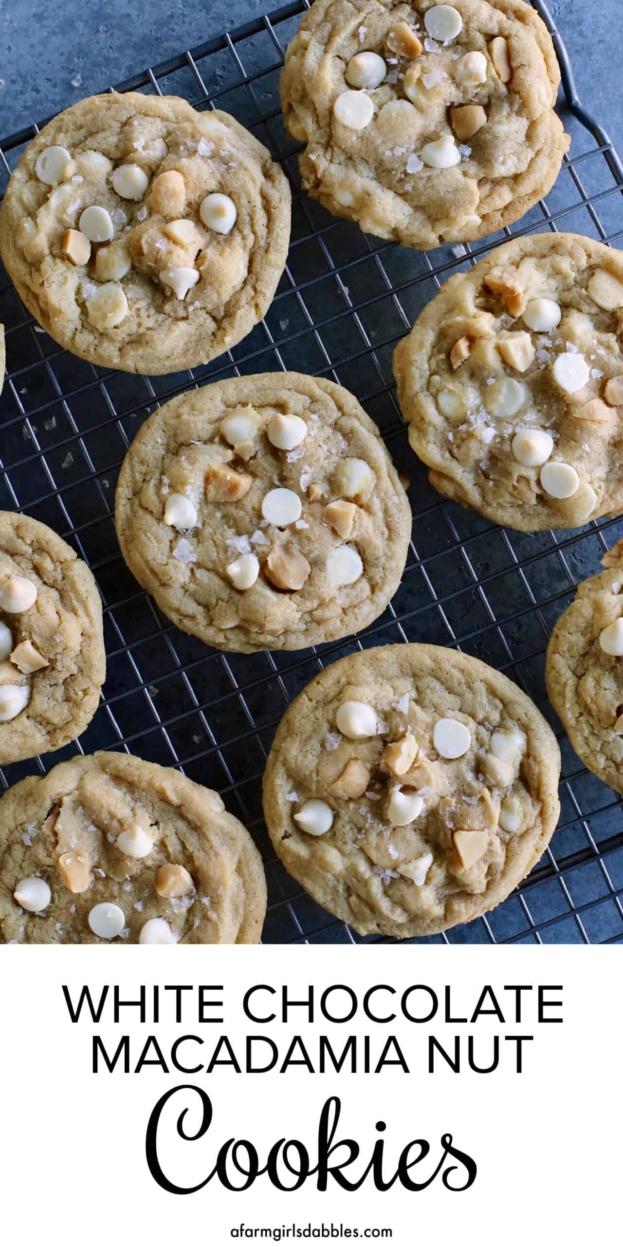 Pinterest image for white chocolate macadamia nut cookies