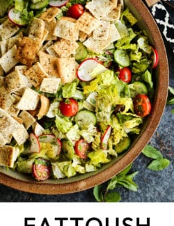 Pinterest image for fattoush salad