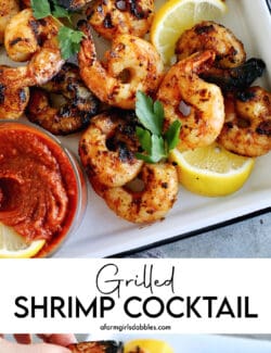 Pinterest image for grilled shrimp cocktail