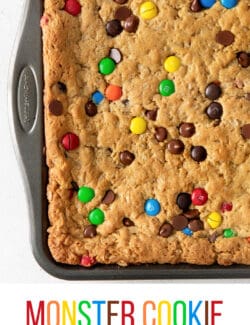 Pinterest image for monster cookie bars