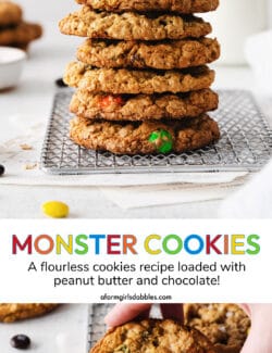 Pinterest image for monster cookies