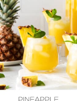 Pinterest image for pineapple mint julep sangria