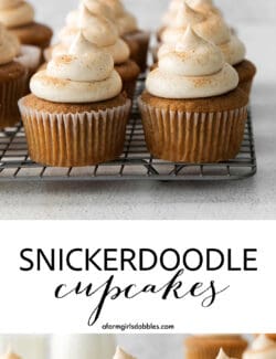 Pinterest image for snickerdoodle cupcakes