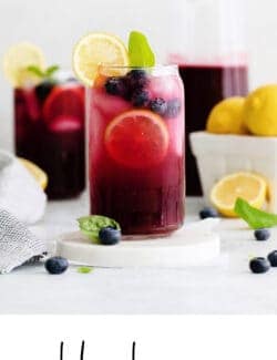 Pinterest image for blueberry basil lemonade