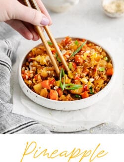 Pinterest image for pineapple fried rice