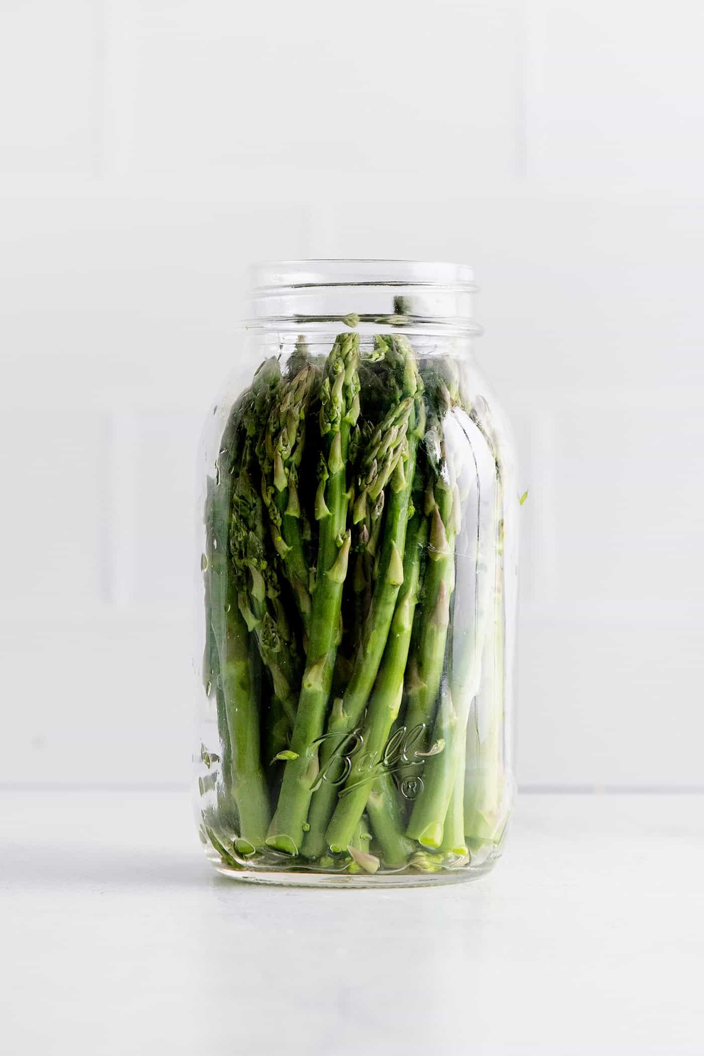 A jar of asparagus