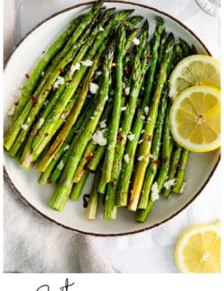 Pinterest image for roasted asparagus
