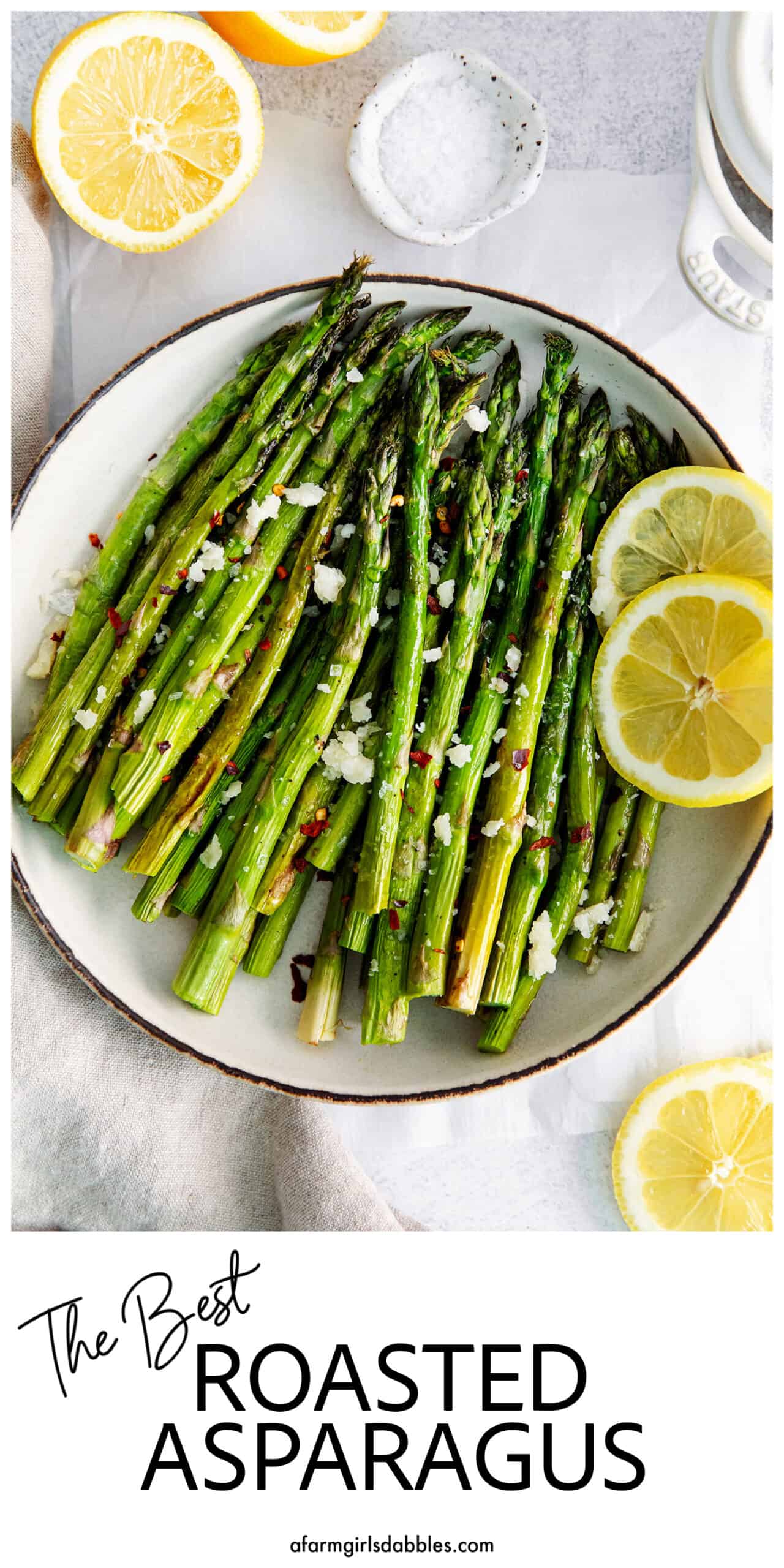 Pinterest image for roasted asparagus