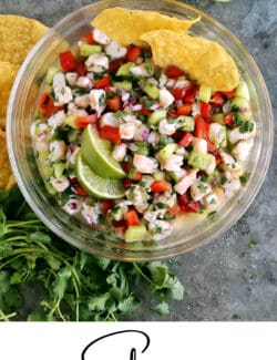 Pinterest image for shrimp ceviche