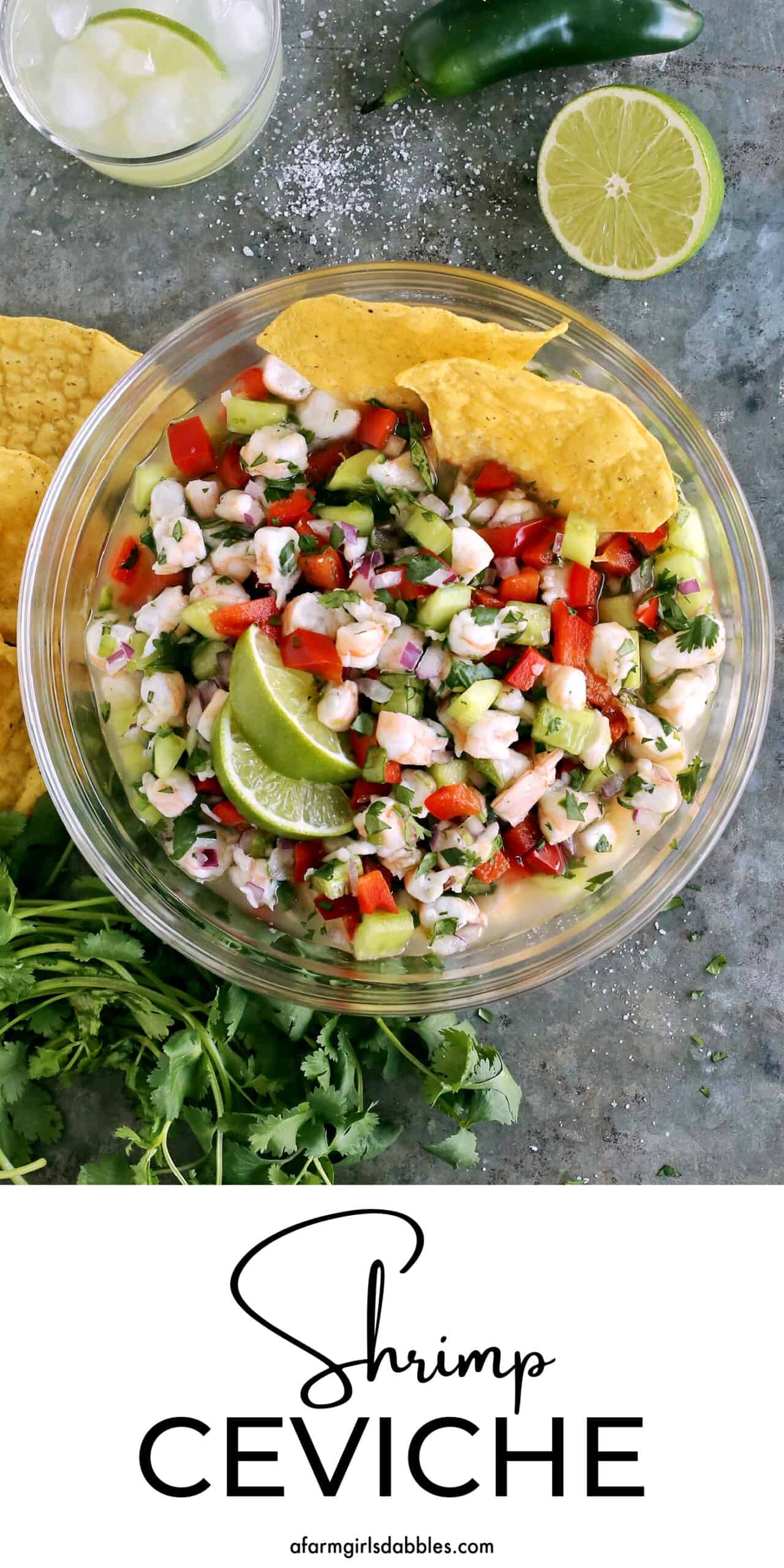 Pinterest image for shrimp ceviche