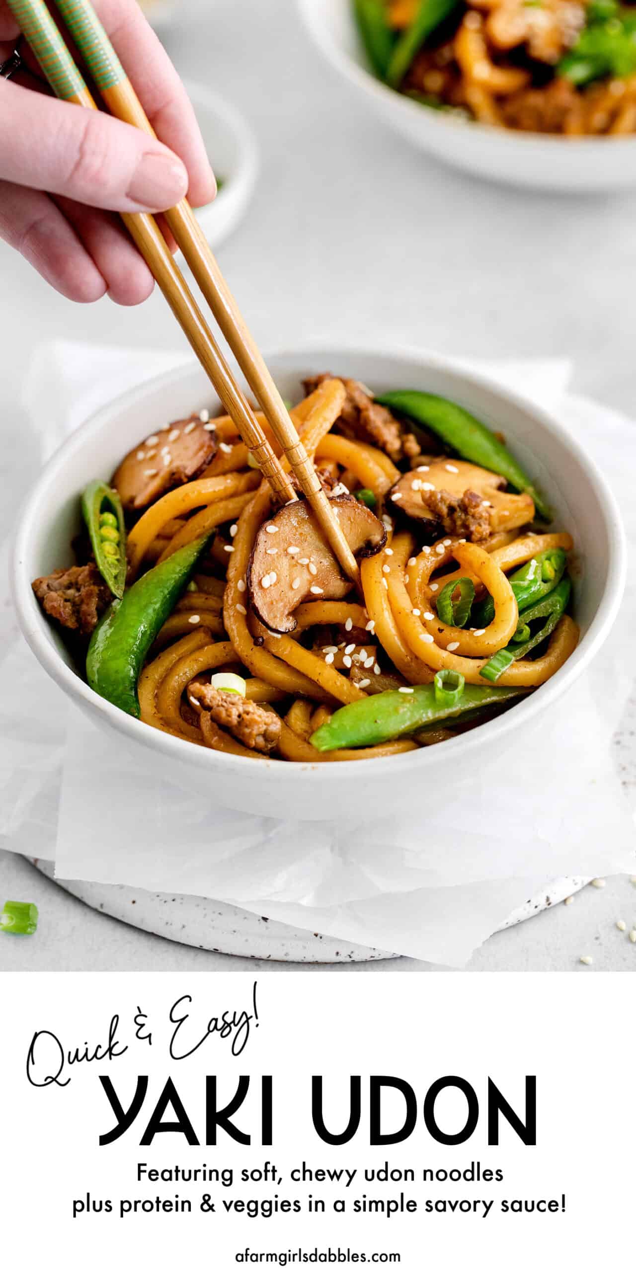 Pinterest image for yaki udon
