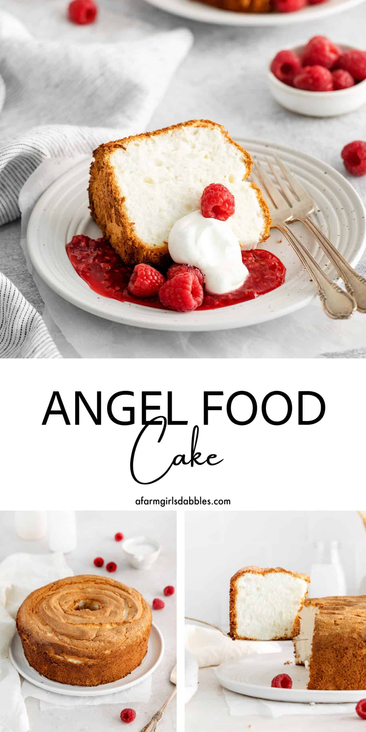 Pinterest image for angel food cake