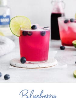 Pinterest image for blueberry margarita