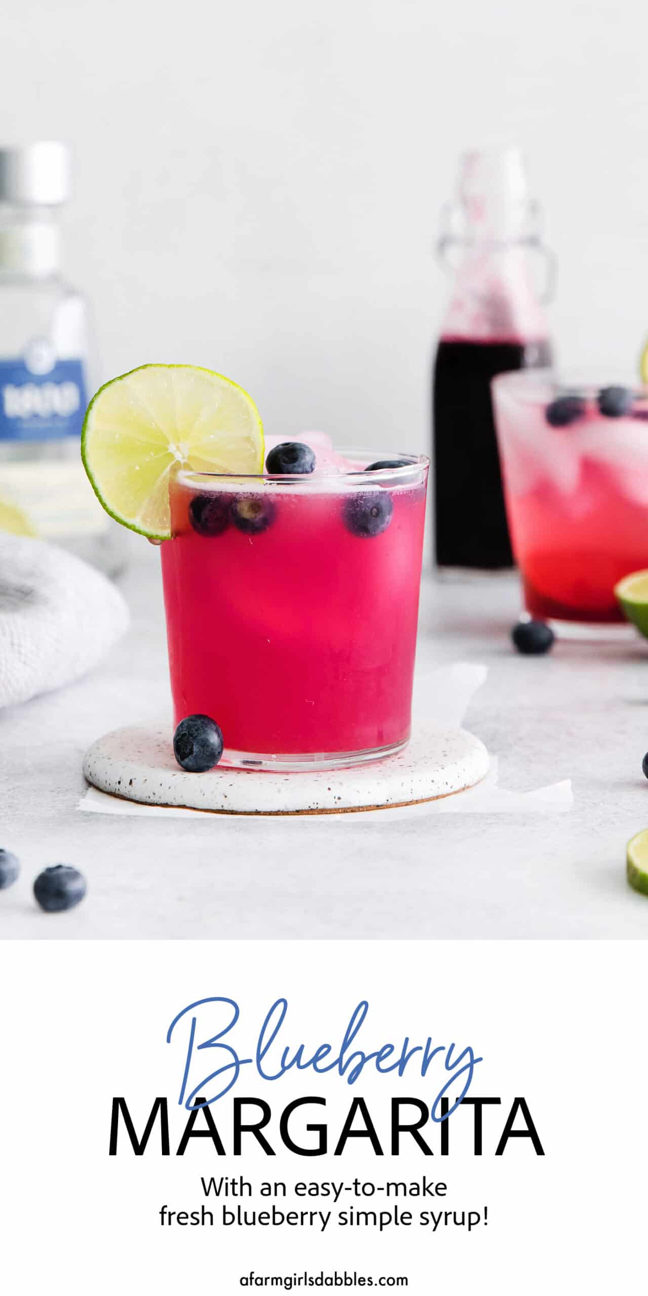 Pinterest image for blueberry margarita