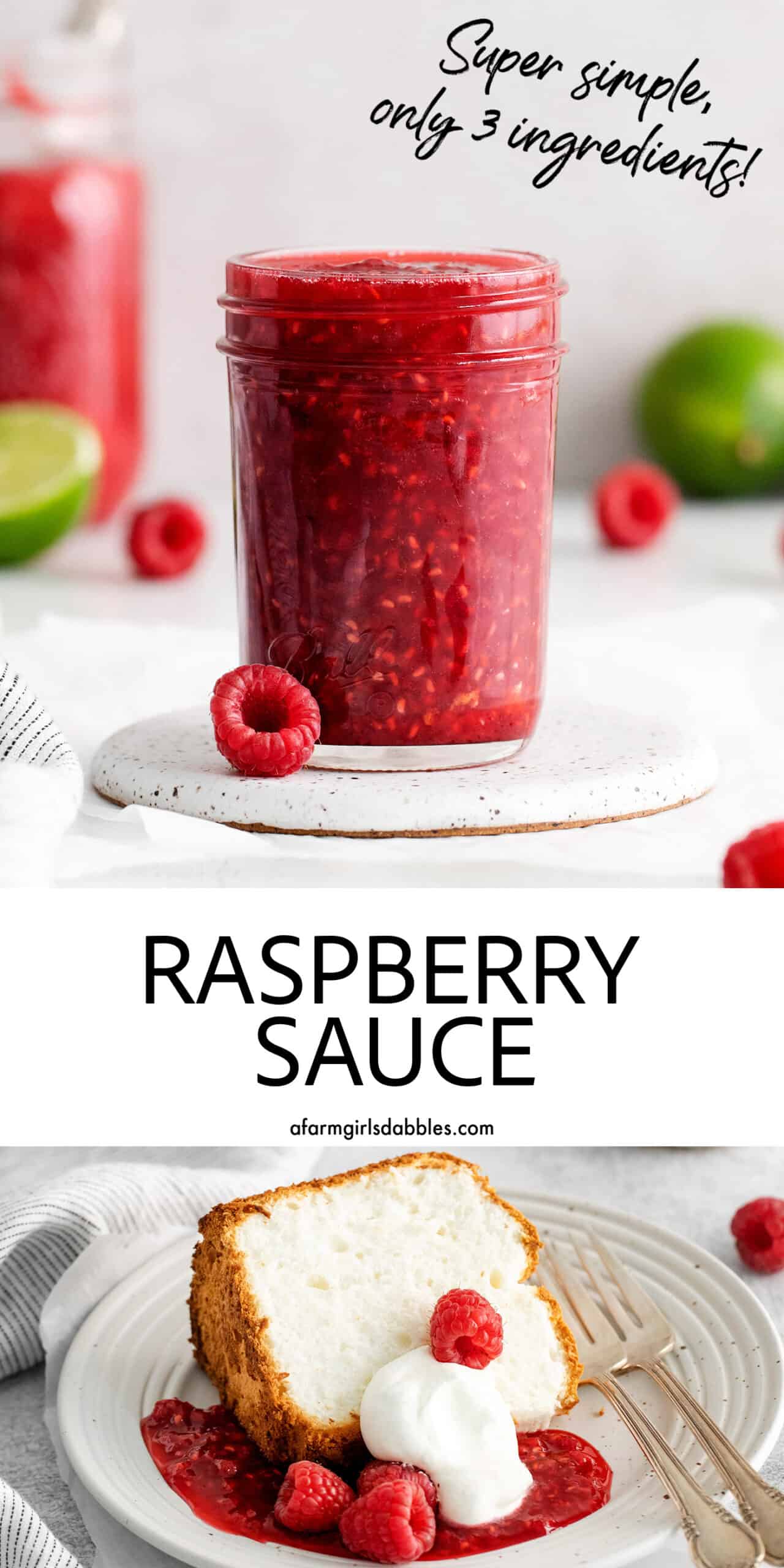 Pinterest image for raspberry sauce