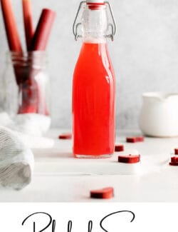 Pinterest image for rhubarb simple syrup