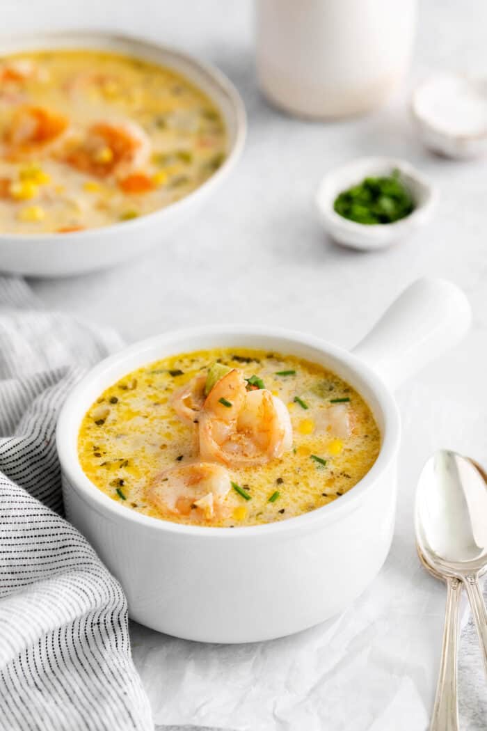 Easy Shrimp and Corn Chowder Recipe l A Farmgirl's Dabbles