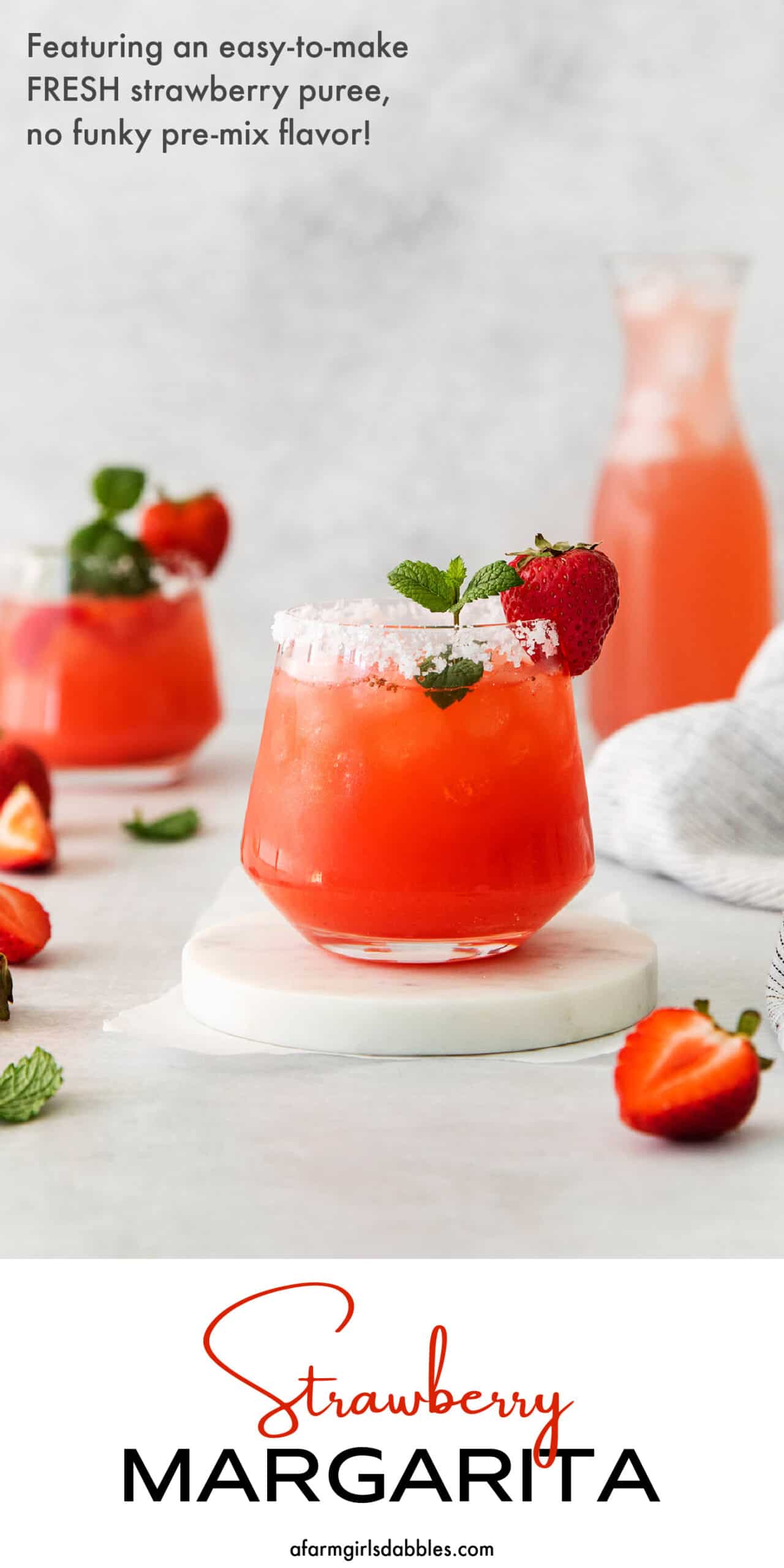 Pinterest image for strawberry margarita