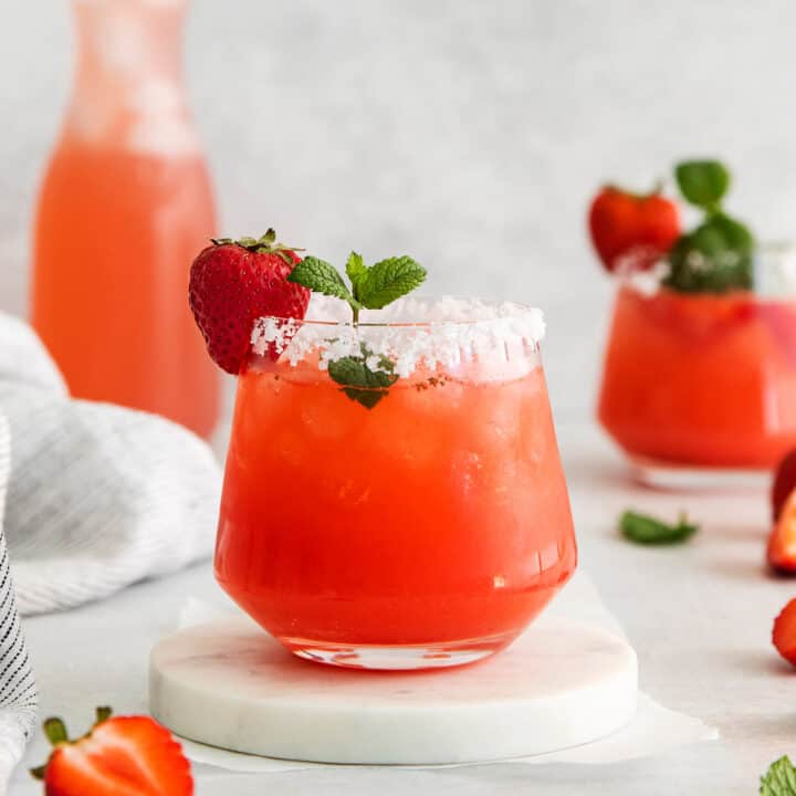 strawberry margarita in a glass
