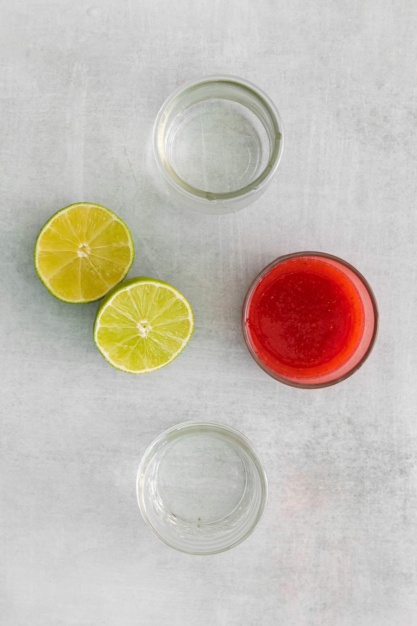 ingredients for fresh strawberry margarita