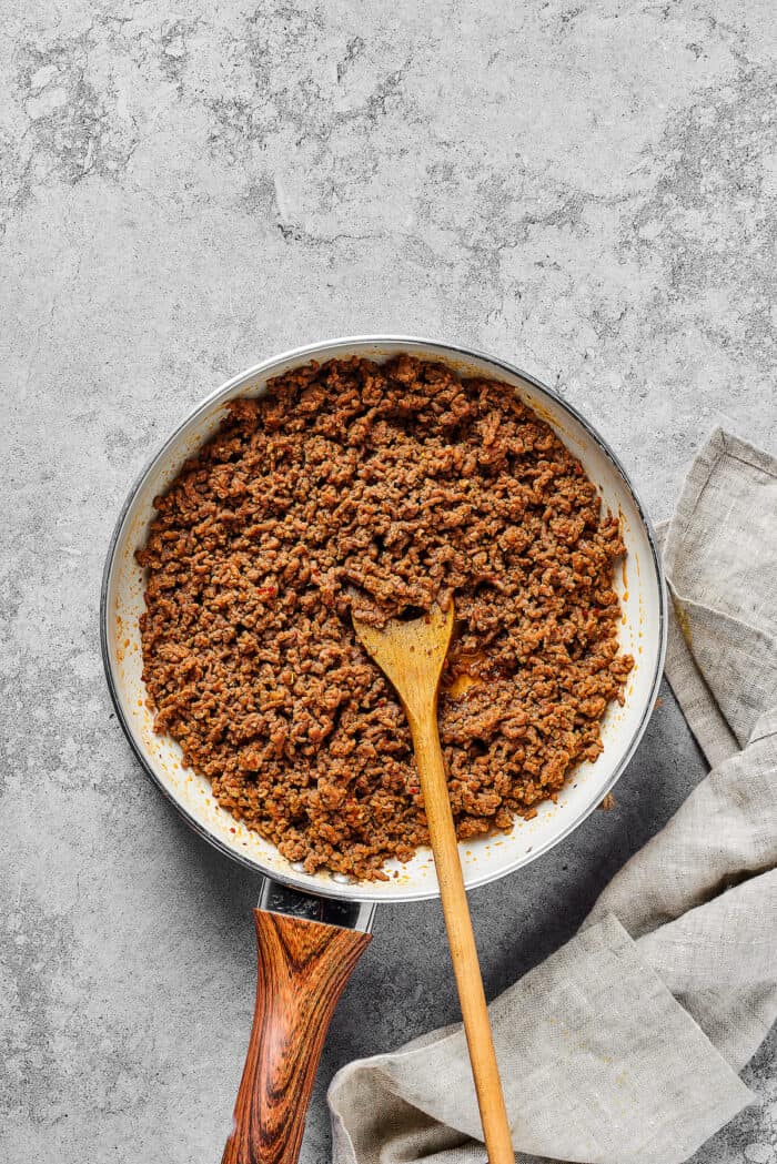 Taco meat in a pan