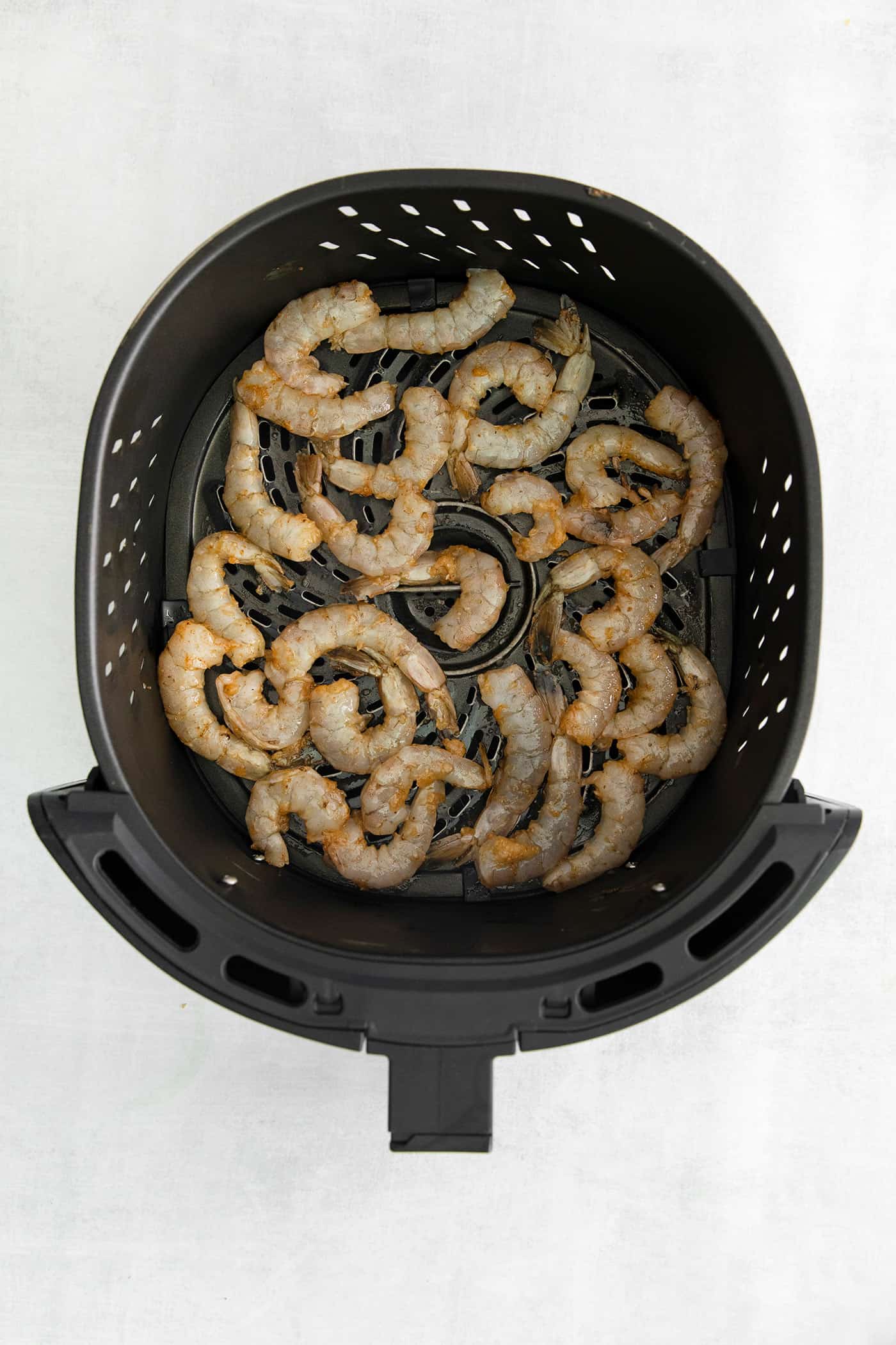 Raw shrimp in the air fryer