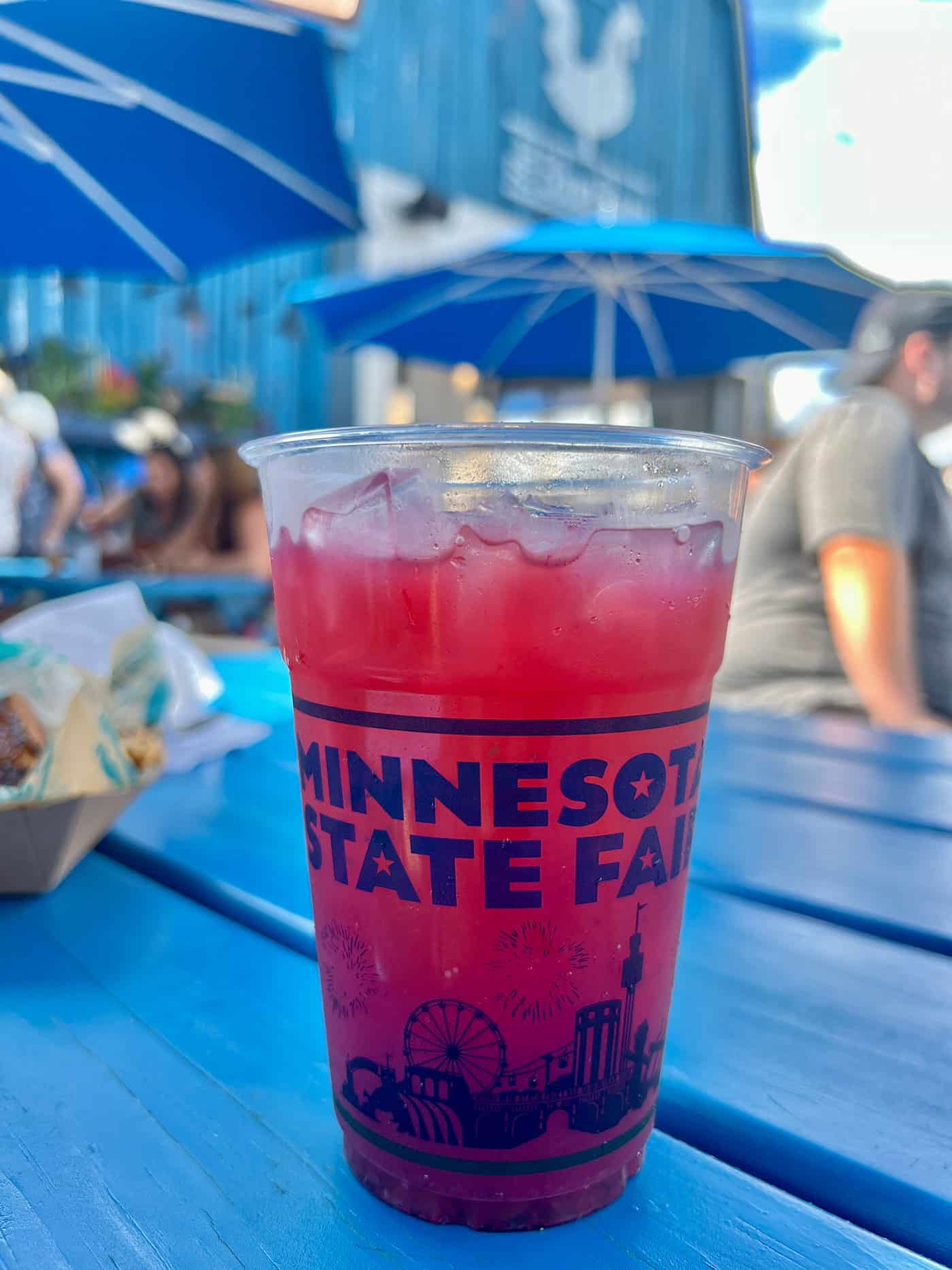 a glass of blueberry basil lemonade at the Blue Barn