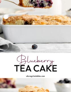 Pinterest image for blueberry tea cake