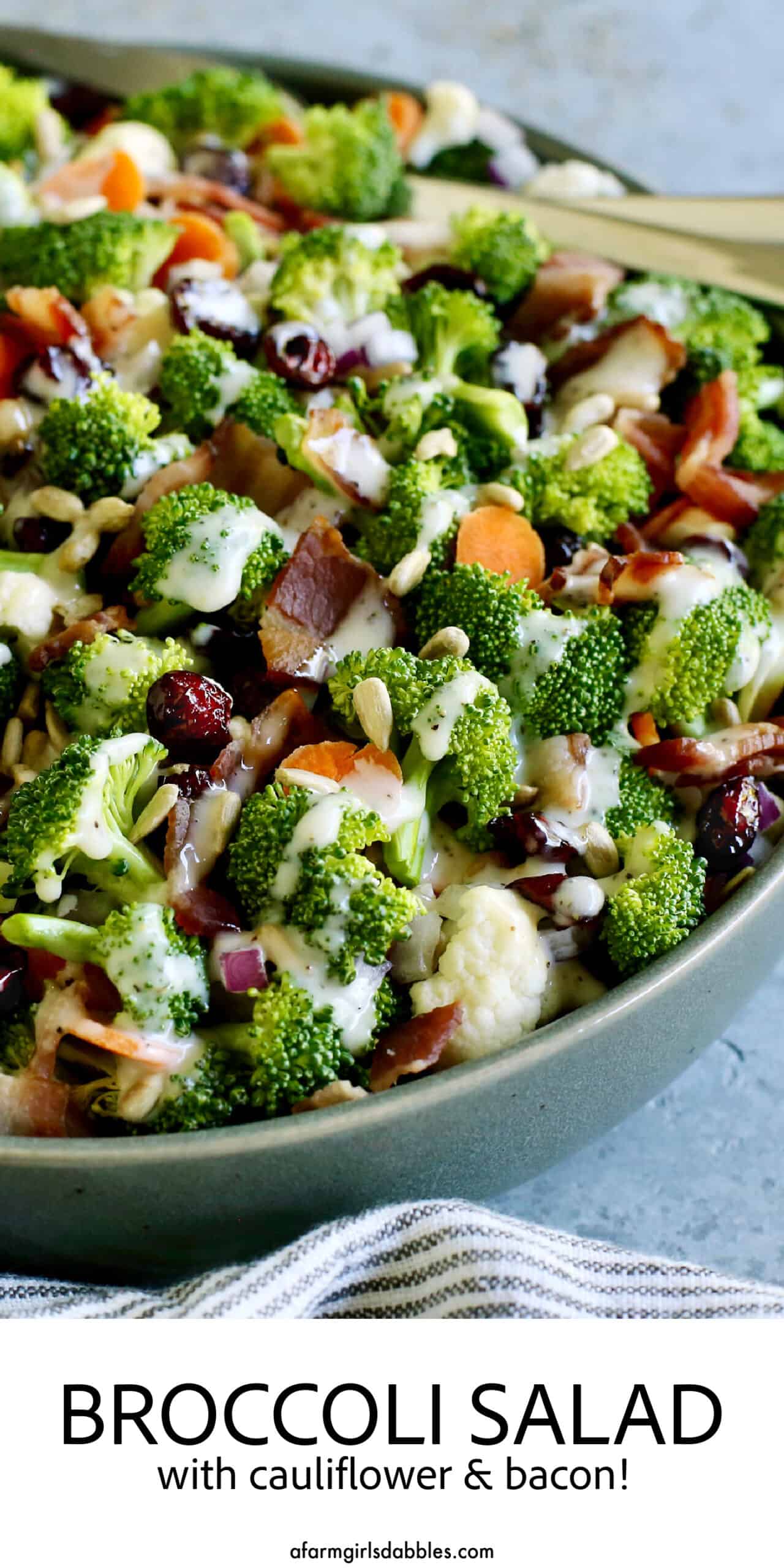 Pinterest image for broccoli salad
