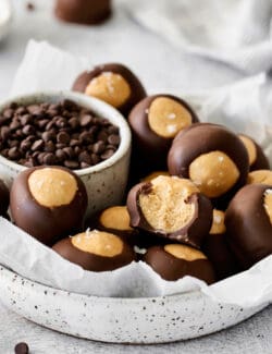 Buckeyes in a serving bowl