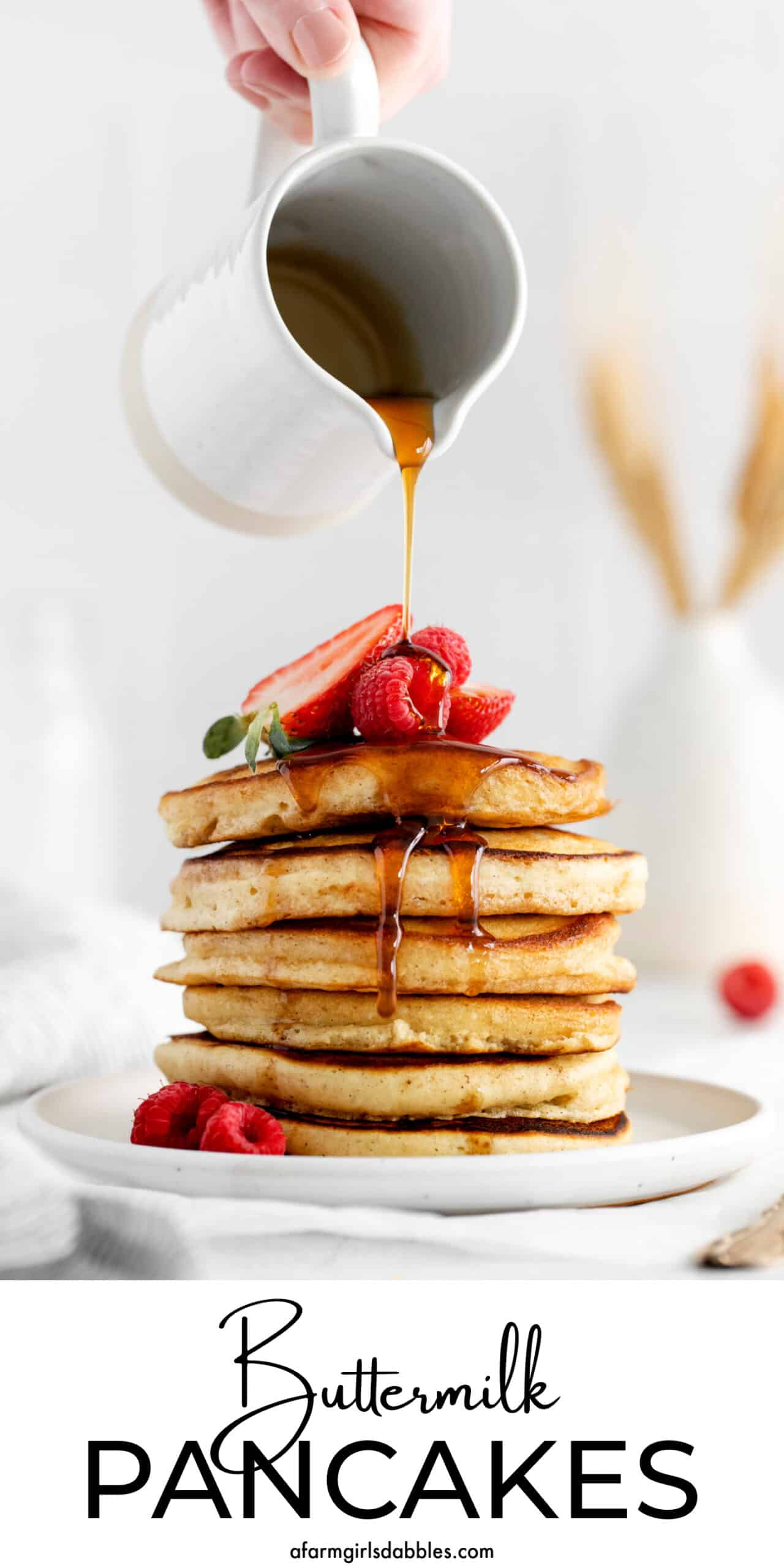 Pinterest image for buttermilk pancakes