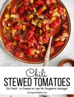 Pinterest image for chili stewed tomatoes