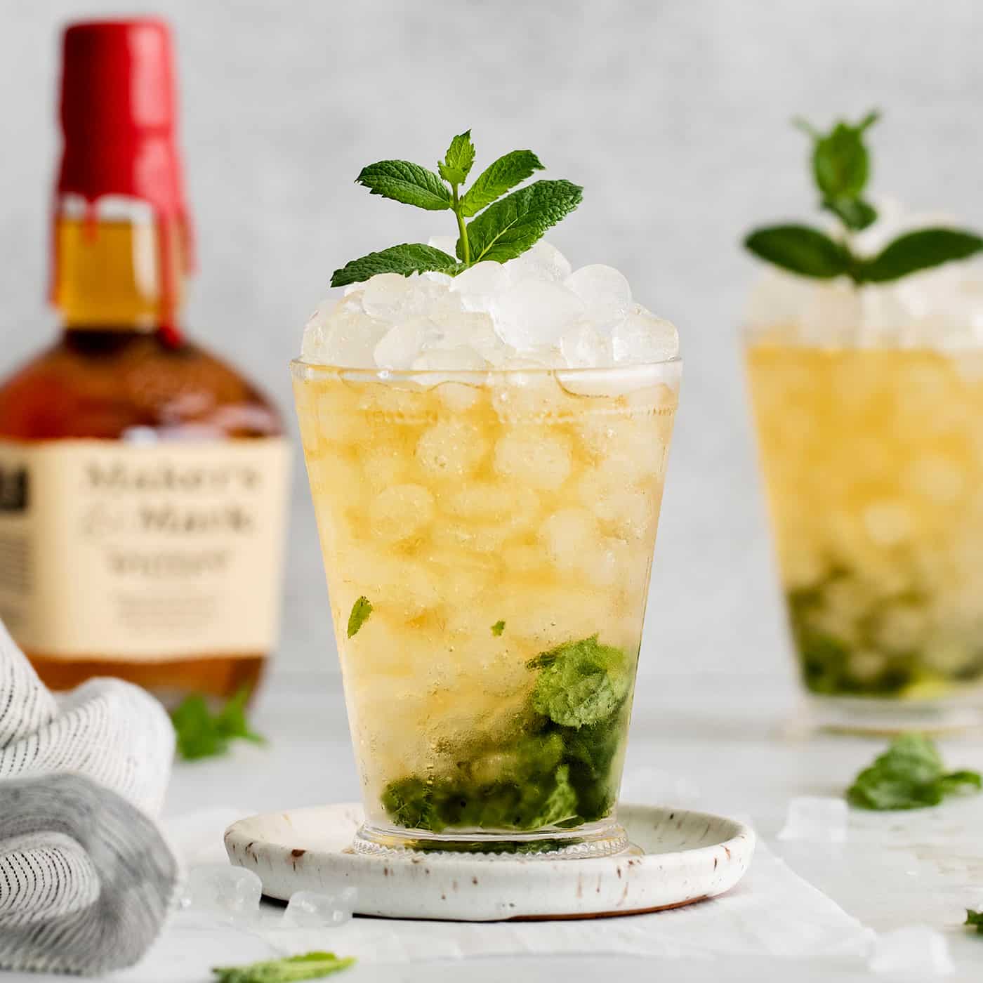 Two mint julep cocktails