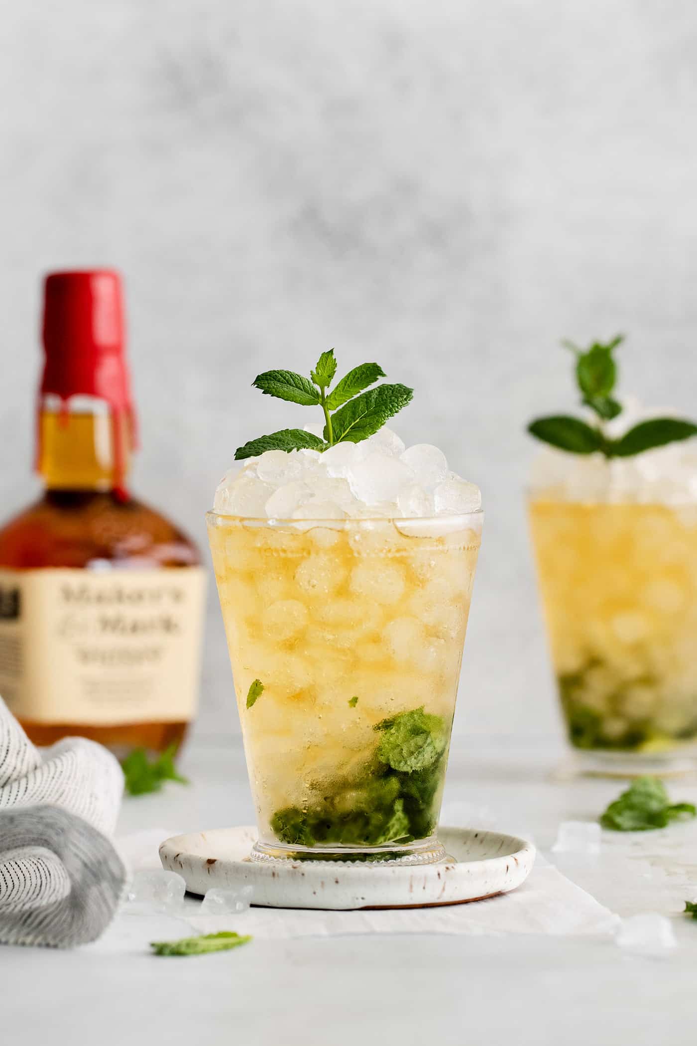 Two mint julep cocktails