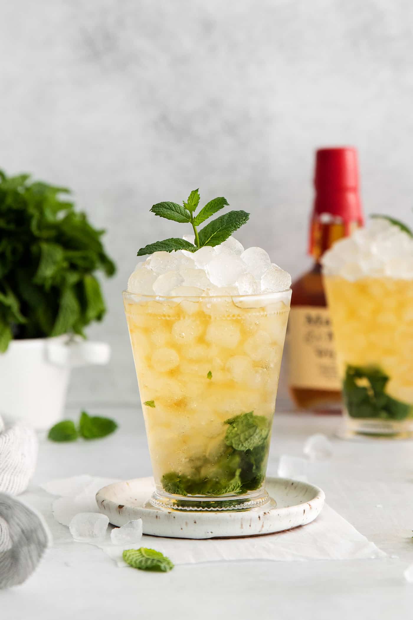 A mint julep cocktail